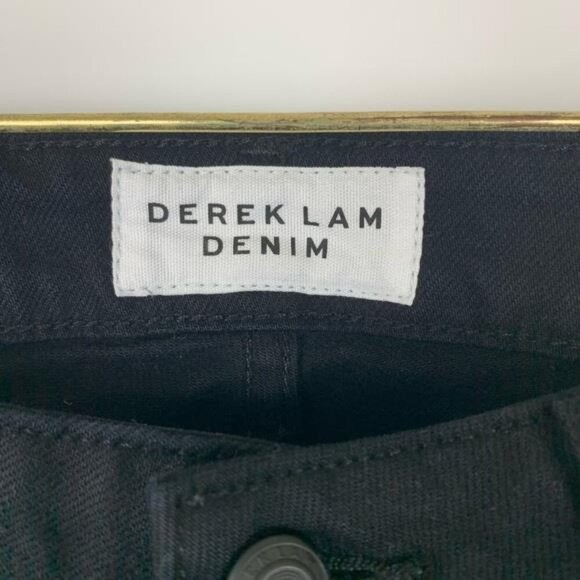 Derek Lam Denim Gia‎ Mid Rise Cropped Flare 28 Black Fray - Picture 8 of 8